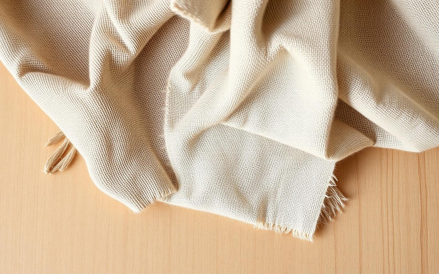 Detail of linen and oak wood textures